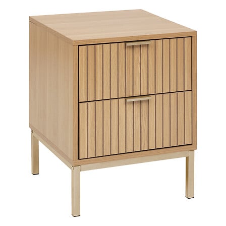 Tasso 2-drawer bedside table, beige