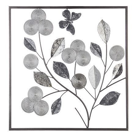 Fiore metal wall decoration 50x50 cm, gray