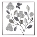 [148278A ZEN35] Fiore metal wall decoration 50x50 cm, gray