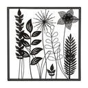 [169390 ZEN35] Deco murale métal feuille Ella 40x40 cm, noir
