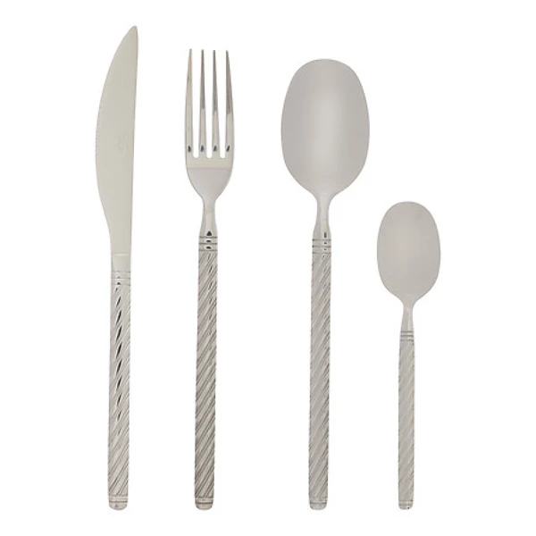 Spiral cutlery 24pcs, silver