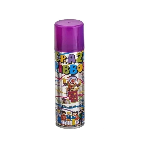 Crazy Ribbon Party Confetti Spray, Purple