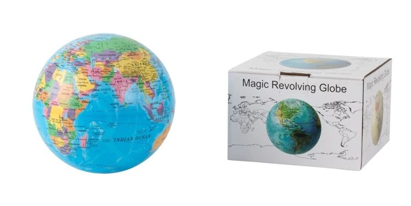 Globe terrestre tournant sur petit pied, Ø 14 cm