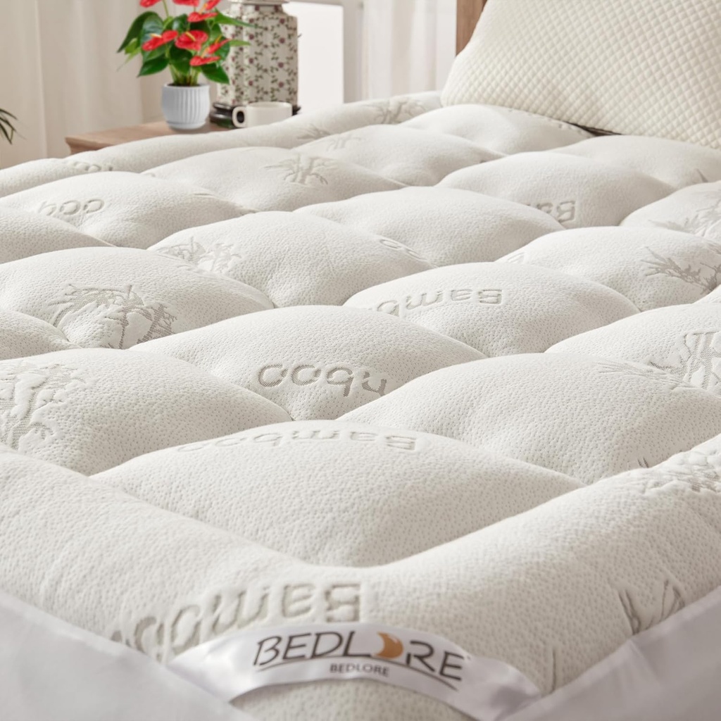 Surmatelas BEDLORE en bambou – épais, respirant, soulage le dos