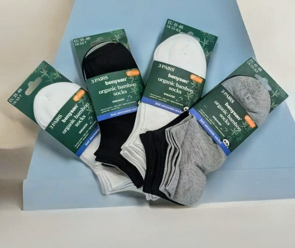 Chaussettes chevilles Lot de 3 paires en bambou BENYSON
