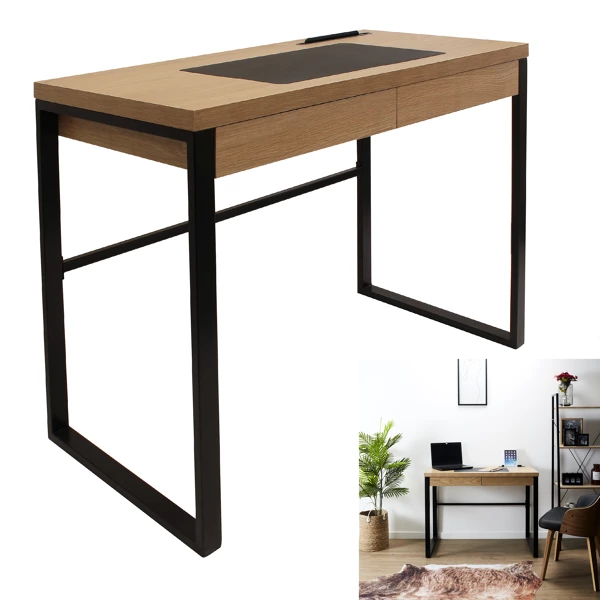 Wood and metal desk