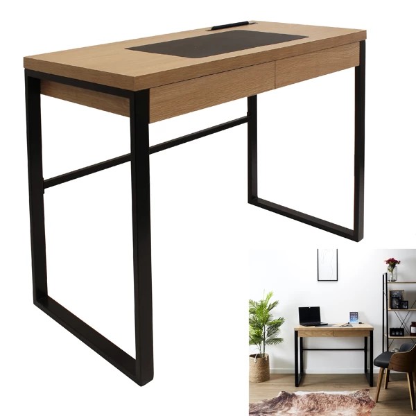 Wood and metal desk