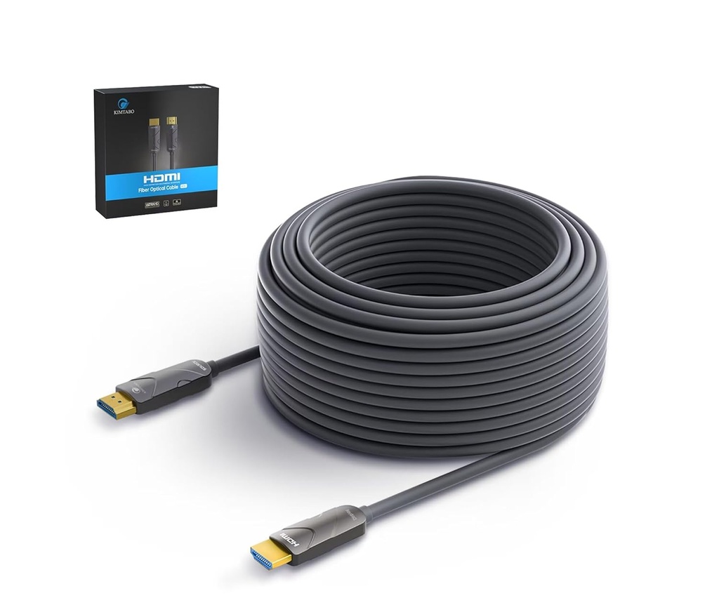 Câble HDMI Fibre Optique 30 m – 4K 60Hz – HDMI 2.0b Ultra Haute Vitesse 18Gbps