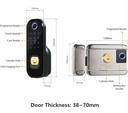[NT02] Serrure empreinte digitale double face + Carte + Clé + TTc