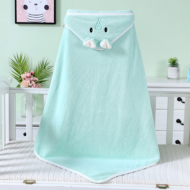 Green Elephant Hooded Bath Towel