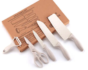 [12 AL K05] Set of 3 kitchen knives, scissors, vegetable and fruit peeler