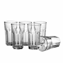 [14,5x8cm 350ml] Set of 6 transparent octagonal glasses. 14.5x8cm 350ml.