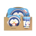 [YY-006/Pingouin] Set de vaisselle Pingouin en fibre de bambou écologique