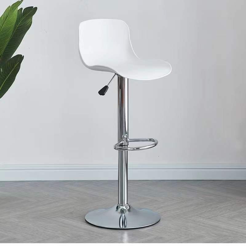 Set of 2 bar stool with white alfred back and chrome steel
