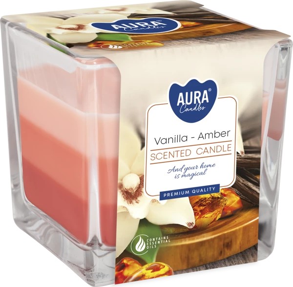 BOUGIE PARFUMÉE TRIKOLOR Vanille, Ambre / VERRE