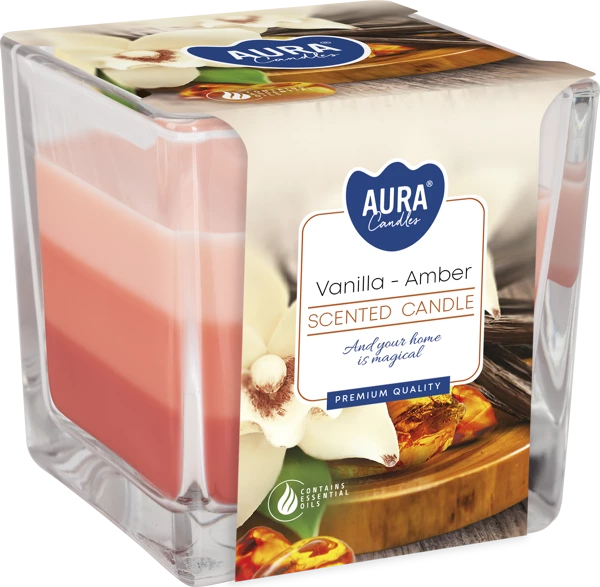 TRIKOLOR SCENTED CANDLE Vanilla, Amber / GLASS
