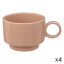 [194151B] 4 tasses Cafe retro nude 10cl, rose clair