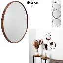 [HD0377] Miroir toronto imitation bois d 26cm x3