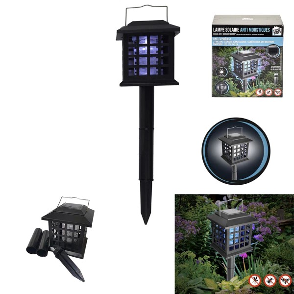 Lampe led solaire anti moustique 3 en 1