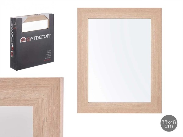 Miroir 38x48 cadre brun naturel