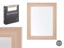 [22040] Mirror 38x48 natural brown frame