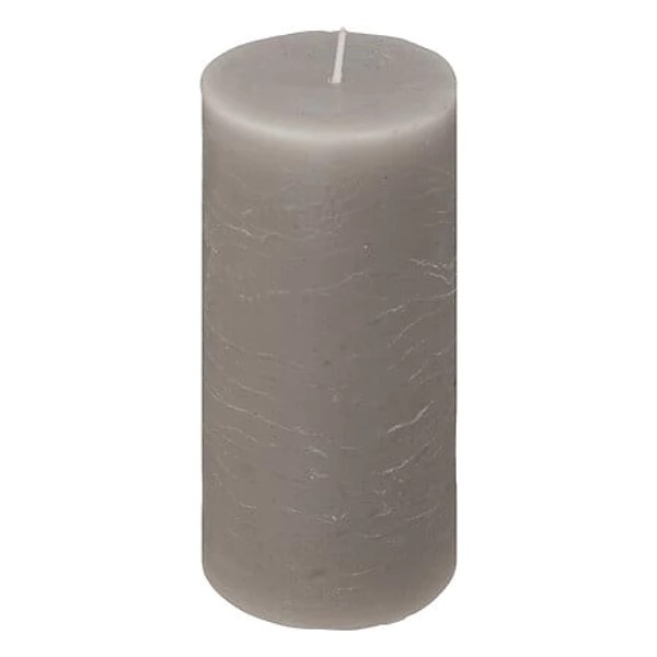 Olia gray round candle 6.8x14, gray
