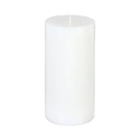 [103114] White Olia Round Candle 6.8x14, White