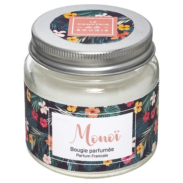 Moni Monoi 65g glass votive candle, multi-colored