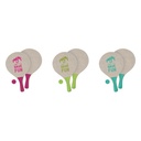 [102717A] Raquette plage bois x2 + balle, 3-fois assorti