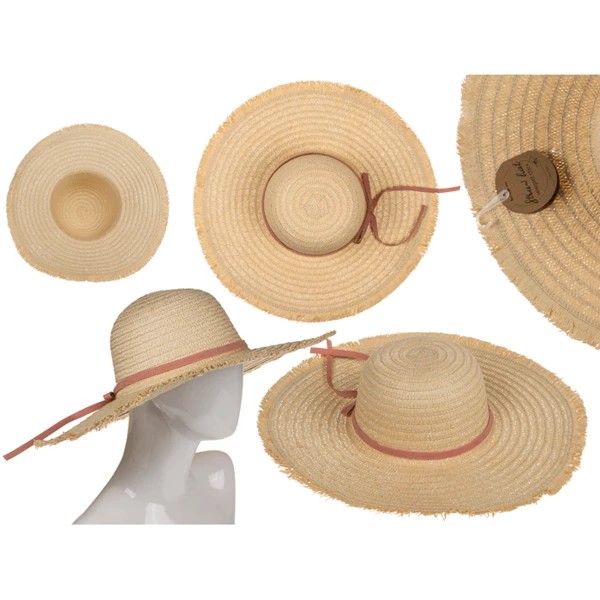 Chapeau de paille à noeud, élégant chic