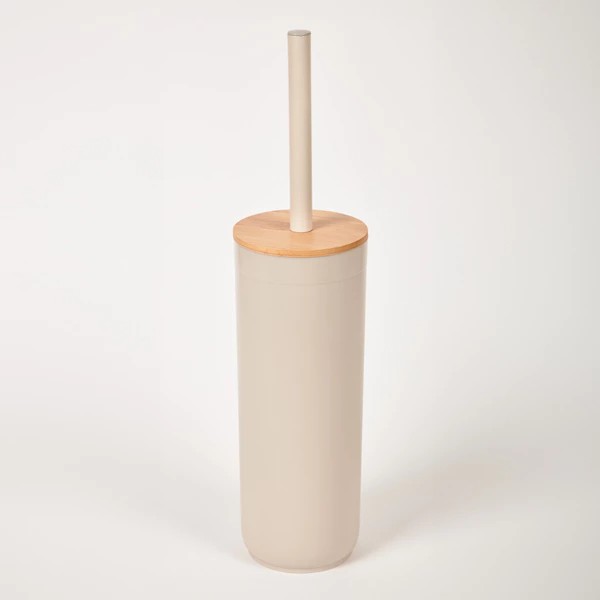 Sand-colored polypropylene toilet brush