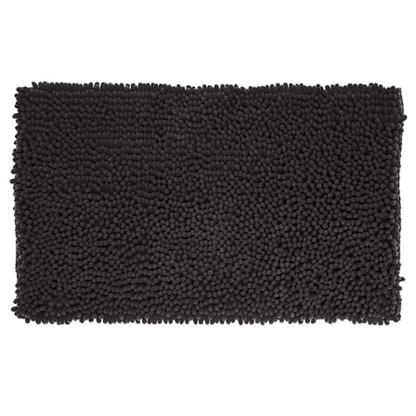 Black maxi chenille rug 50x80cm