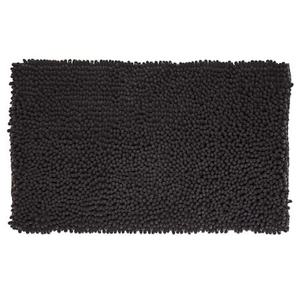 Black maxi chenille rug 50x80cm