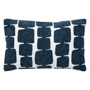 [204482E] Housse coussin chen jeni 30x50cm, bleu egéen
