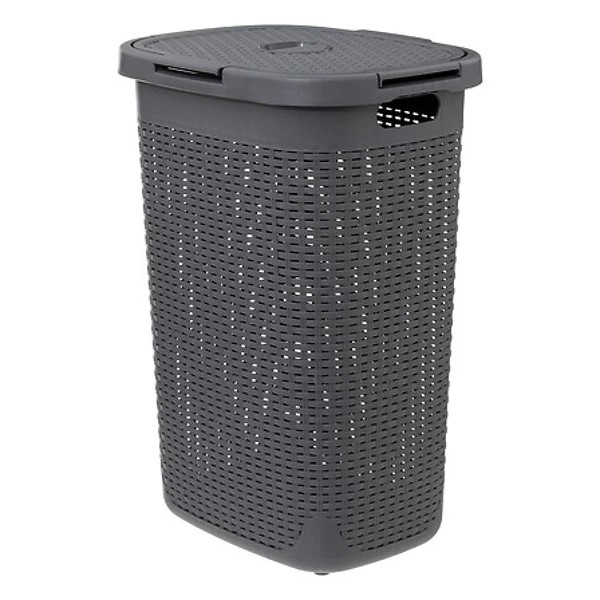 60l gf rattan linen box, dark gray