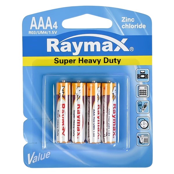 Batterie raymax AAA mini penlite 4 pc zinc