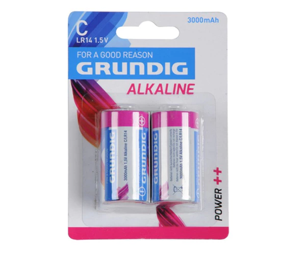 Grundig Alkaline Piles C, paquet de 2, LR14, 1.5 v