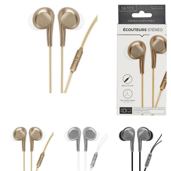 ecouteurs filaires metallique kit main libre