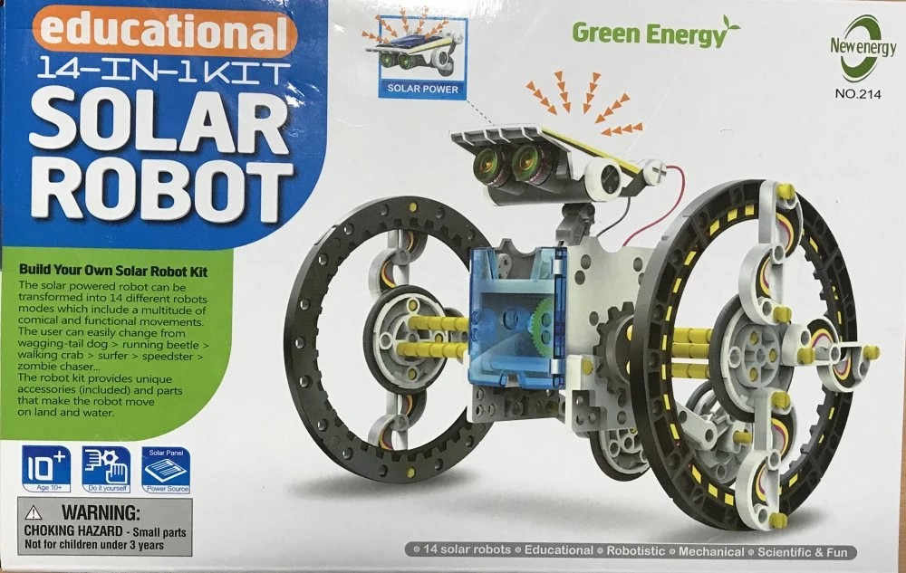 Véhicules jouets robots solaires 14 en 1 