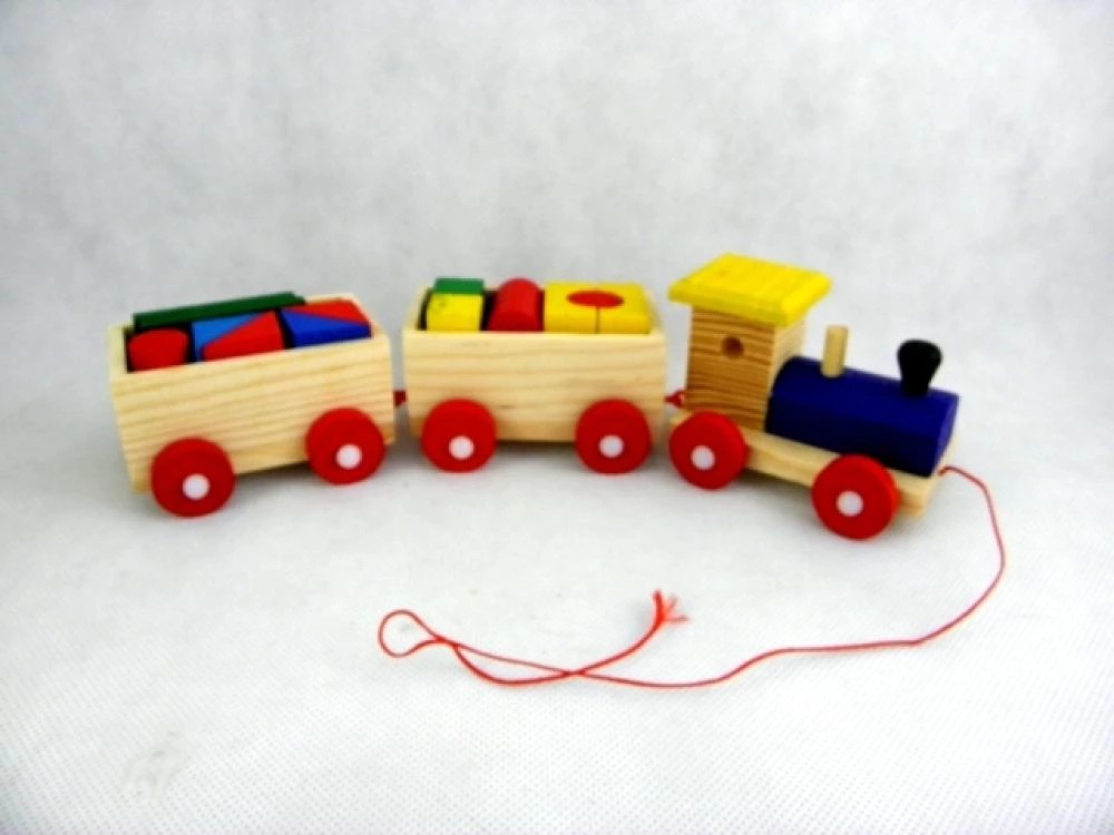 Train en bois avec blocs 