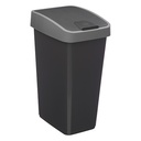 Poubelle 2 ouvertures plastique 25l