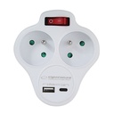 Repartiteur d alimentation 2 ports USB-C USB-A adaptateur
