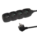 Power strip 4 sockets 1.5 m black