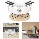 Service à fondue chauffe plat et pique x4