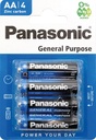 Batterie Panasonic R6 AA 4-pack sur la carte
