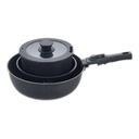 Batterie de cuisine 5 pièces avec poignées amovible