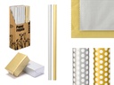 Papier cadeau rouleau 70x200 argent or pois