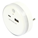 Prise USB-A & USB-C avec capteur jour/nuit + PIR