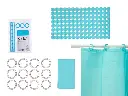 Ensemble rideau de bain et tapis de douche
