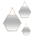 Miroir metal chaîne Leny x3, doré